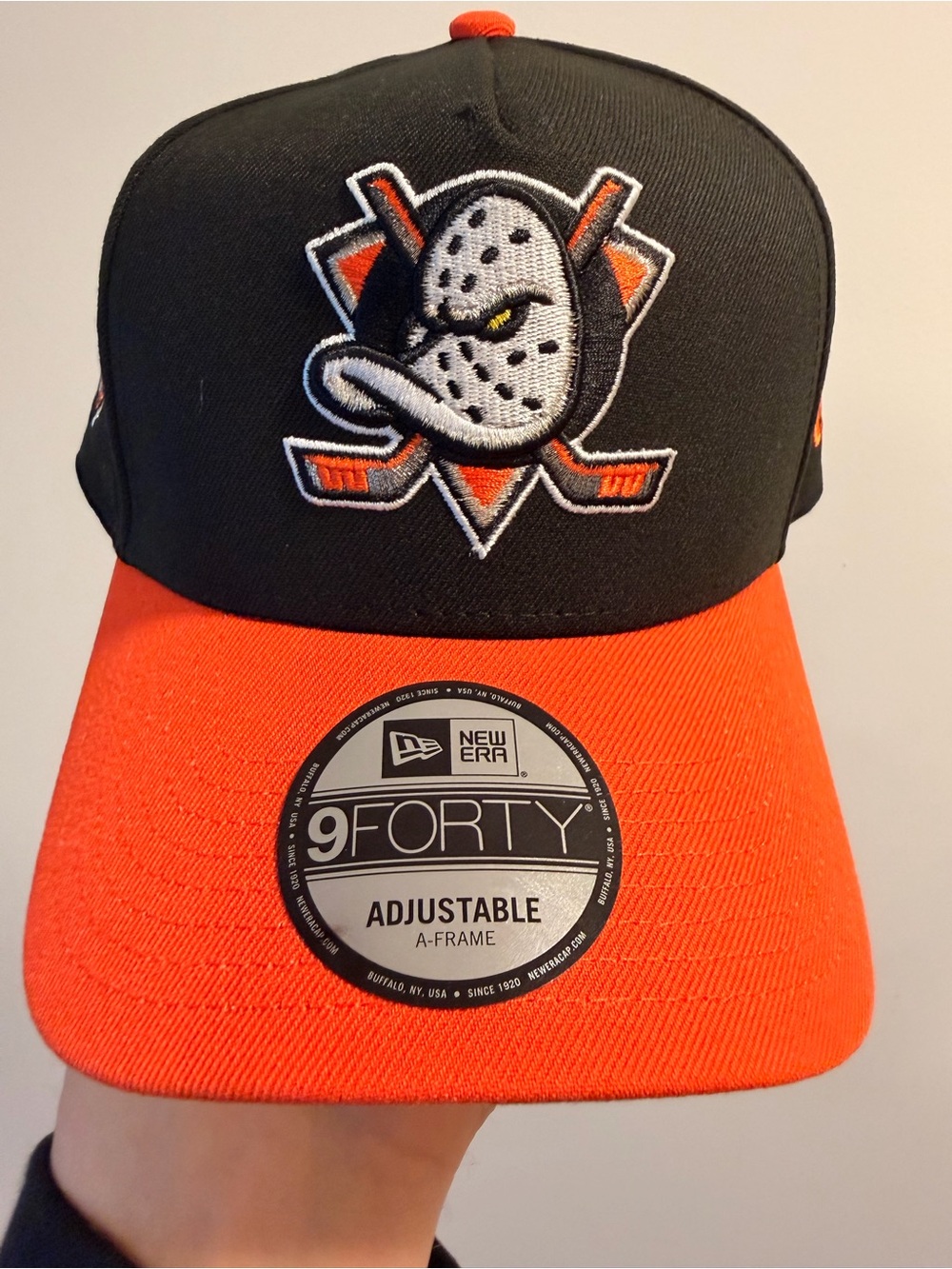New Era Kids Black & Orange Hockey Mask 9FORTY Adjustable Cap